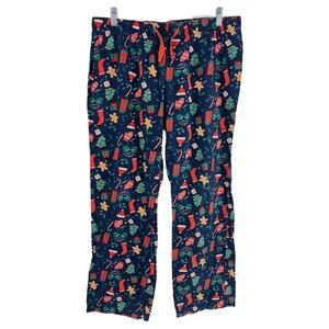 Old Navy Medium Blue Christmas Holiday Reindeer Pajama Pants